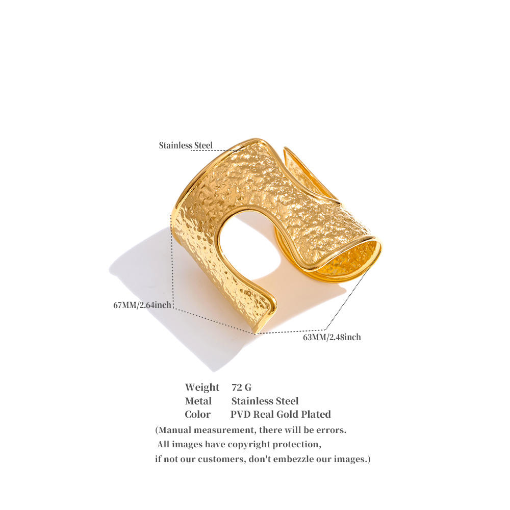 Textured Gold Cuff Ring