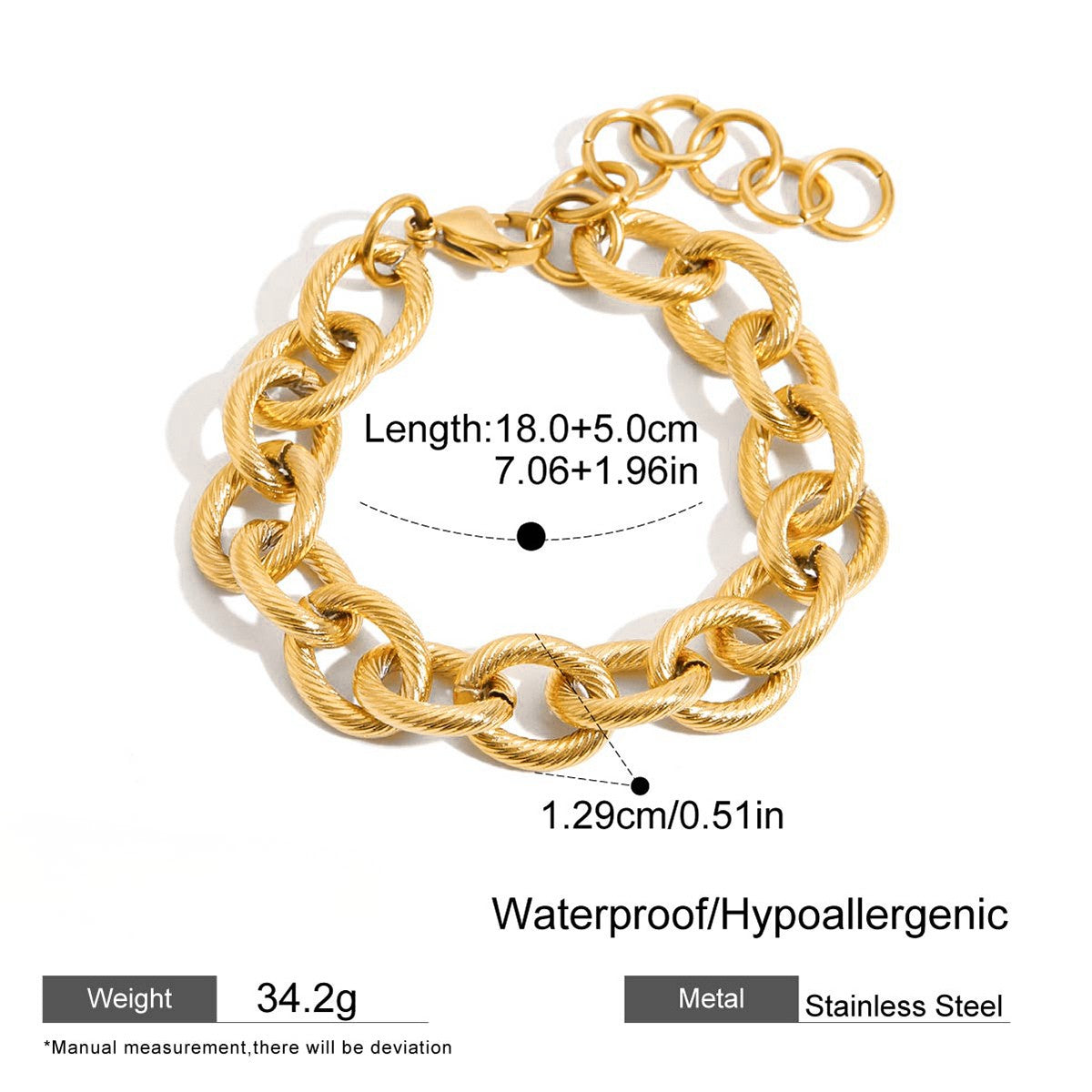 Chunky Rope-Link Gold Bracelet