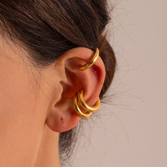 Chunky Double Hoop Ear Cuff (No Piercing)