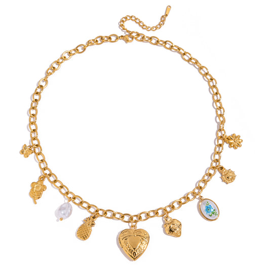 Gold Charm Story Necklace