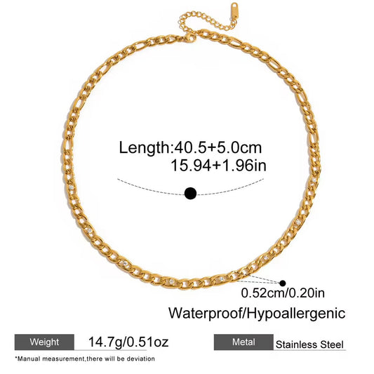 Luxe Link Crystal Chain Necklace