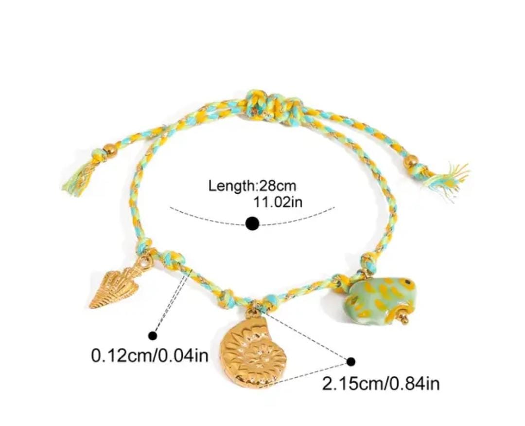 Sun‑Kissed Seashell Charm Bracelet