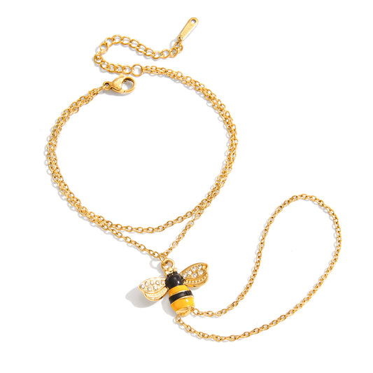 Bee Charm Layered Bracelet