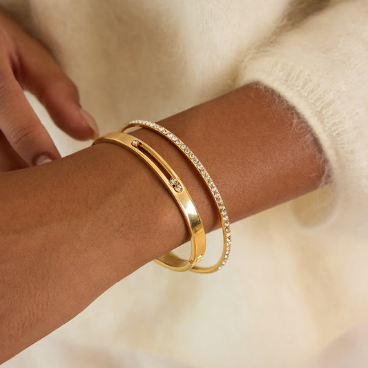 Aura Triple-Stone Bangle