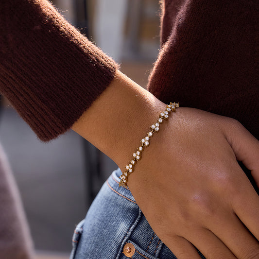 Trifoliate Sparkle Tennis Bracelet