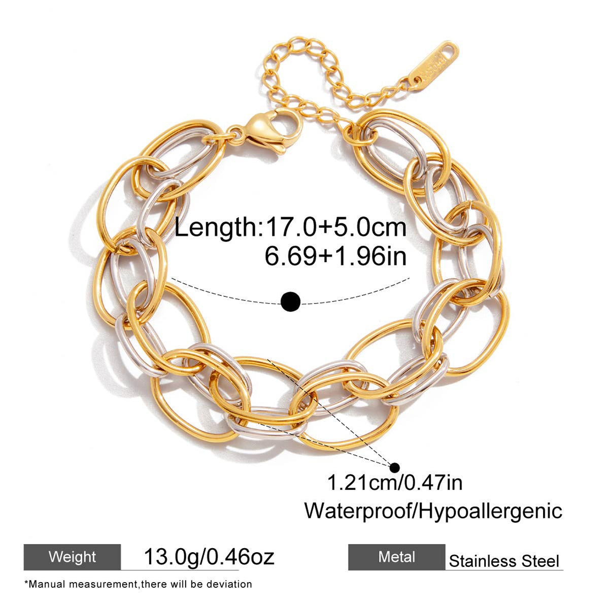 The Mixed Elements Interlocking Chain Bracelet