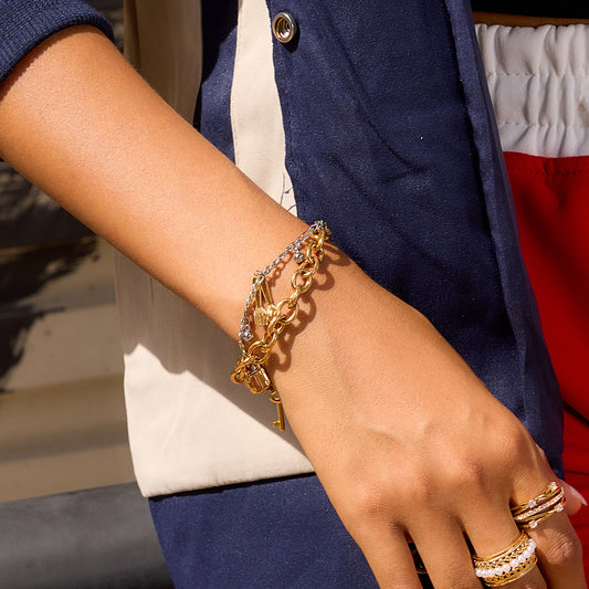Key & Lock Charm Bracelet