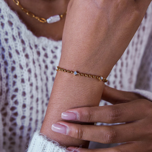 Solitaire Crystal Station Bracelet