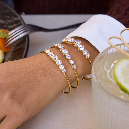 Prism Pear-Cut Open Bangle