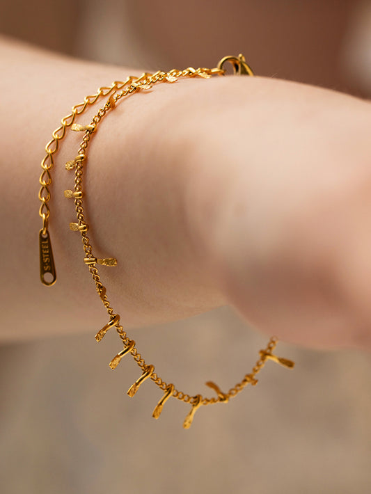 Artisan Hammered Tassel Link Bracelet