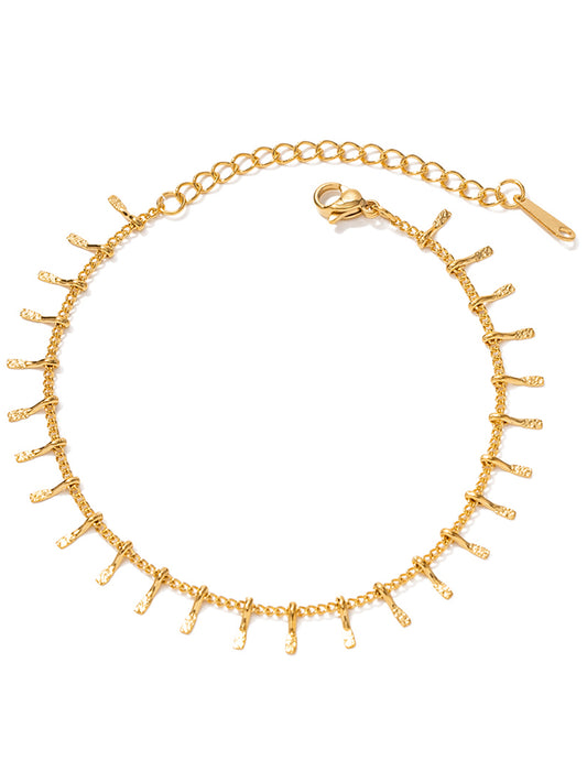 Artisan Hammered Tassel Link Bracelet