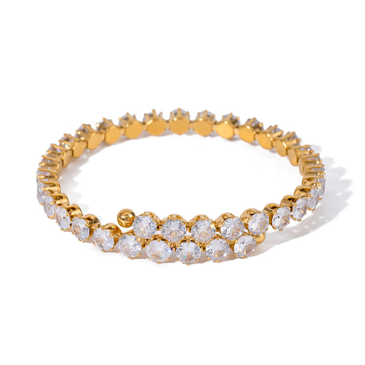 Adjustable Double Row Tennis Bangle