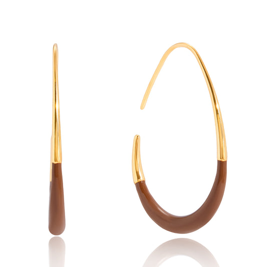 Sienna Two-Tone Tapered Hoops