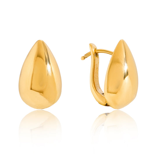 The Polished Teardrop Hoops