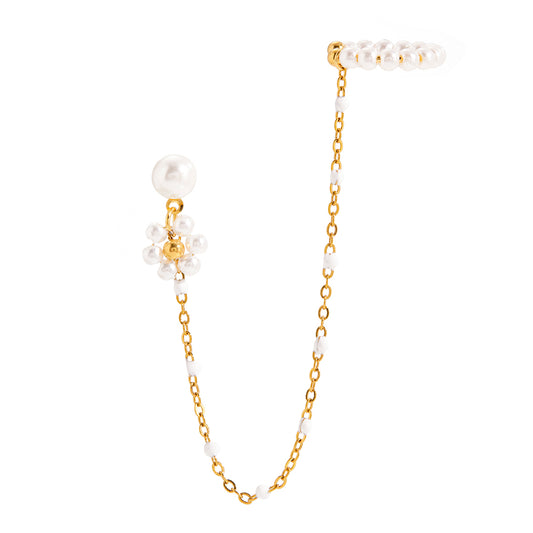 Florentine Pearl Flower Chain Cuff