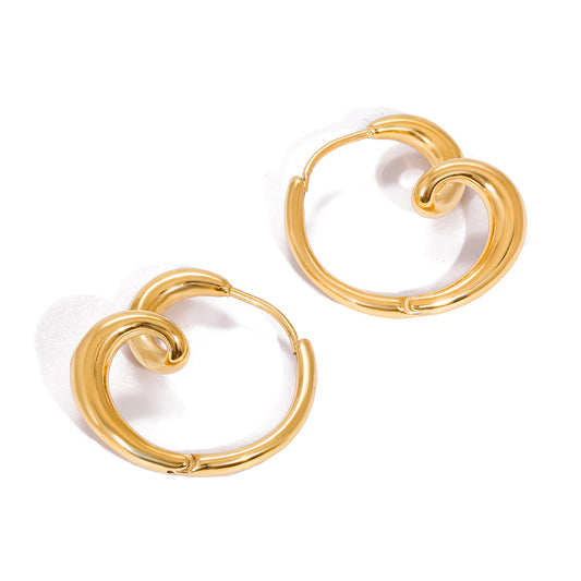 Amora Swirl Heart Hoops