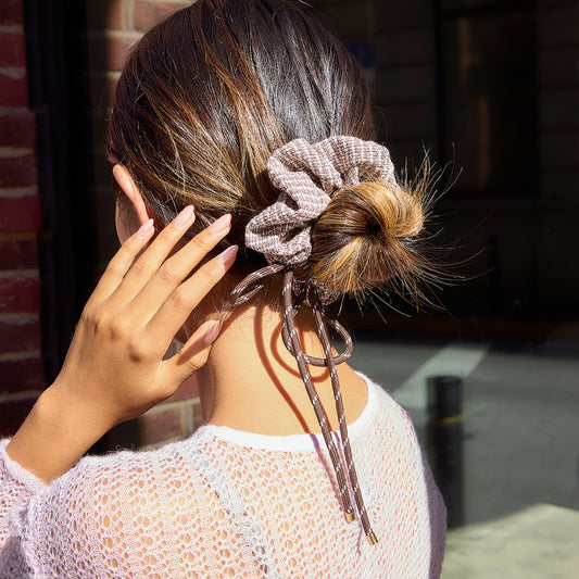 Brown Scrunchie Hair Bow