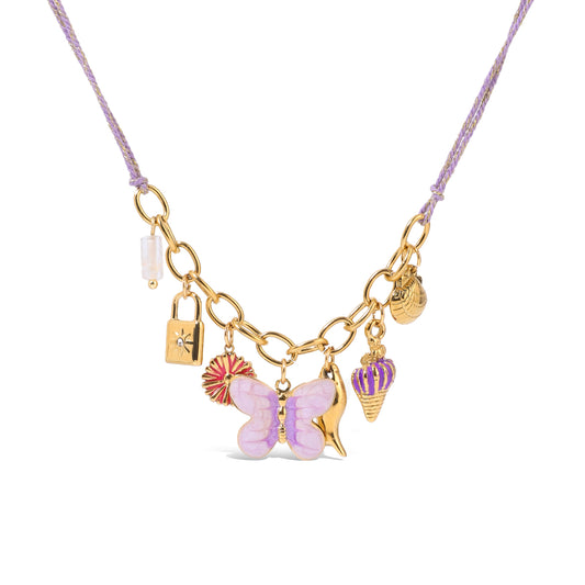 Beach Charm Cord Necklace