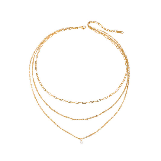 Minimal Layered Chain Necklace