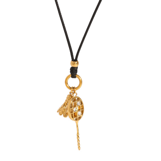 Boho Black Cord Seashell Necklace