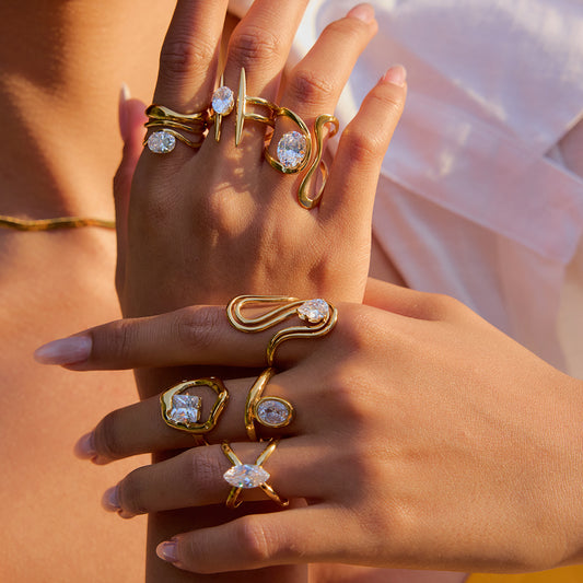 Sculptural Infinity Crystal Ring