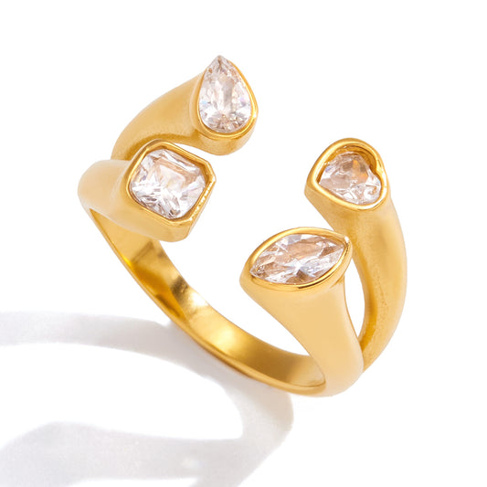 The Tetra Multi-Stone Open Ring