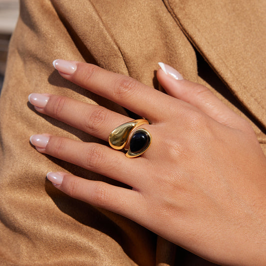 The Noir Eclipse Sculptural Ring
