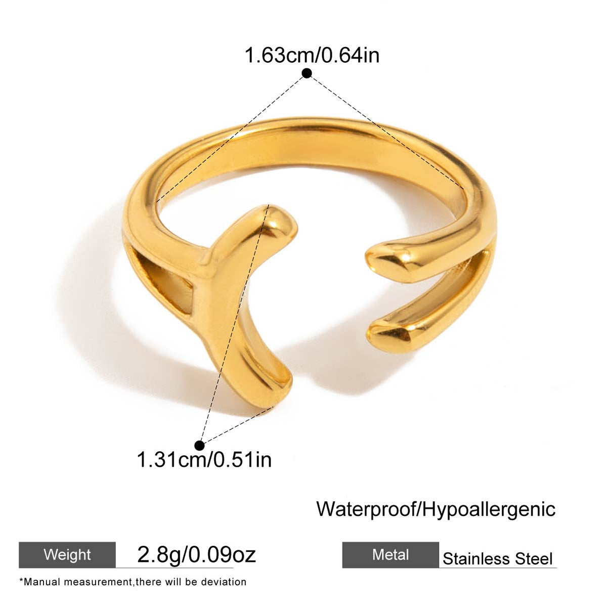 Open Wishbone Gold Ring