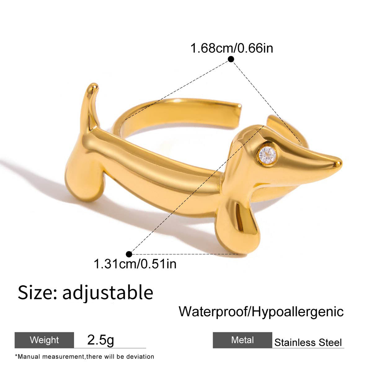 Adjustable Dachshund Ring