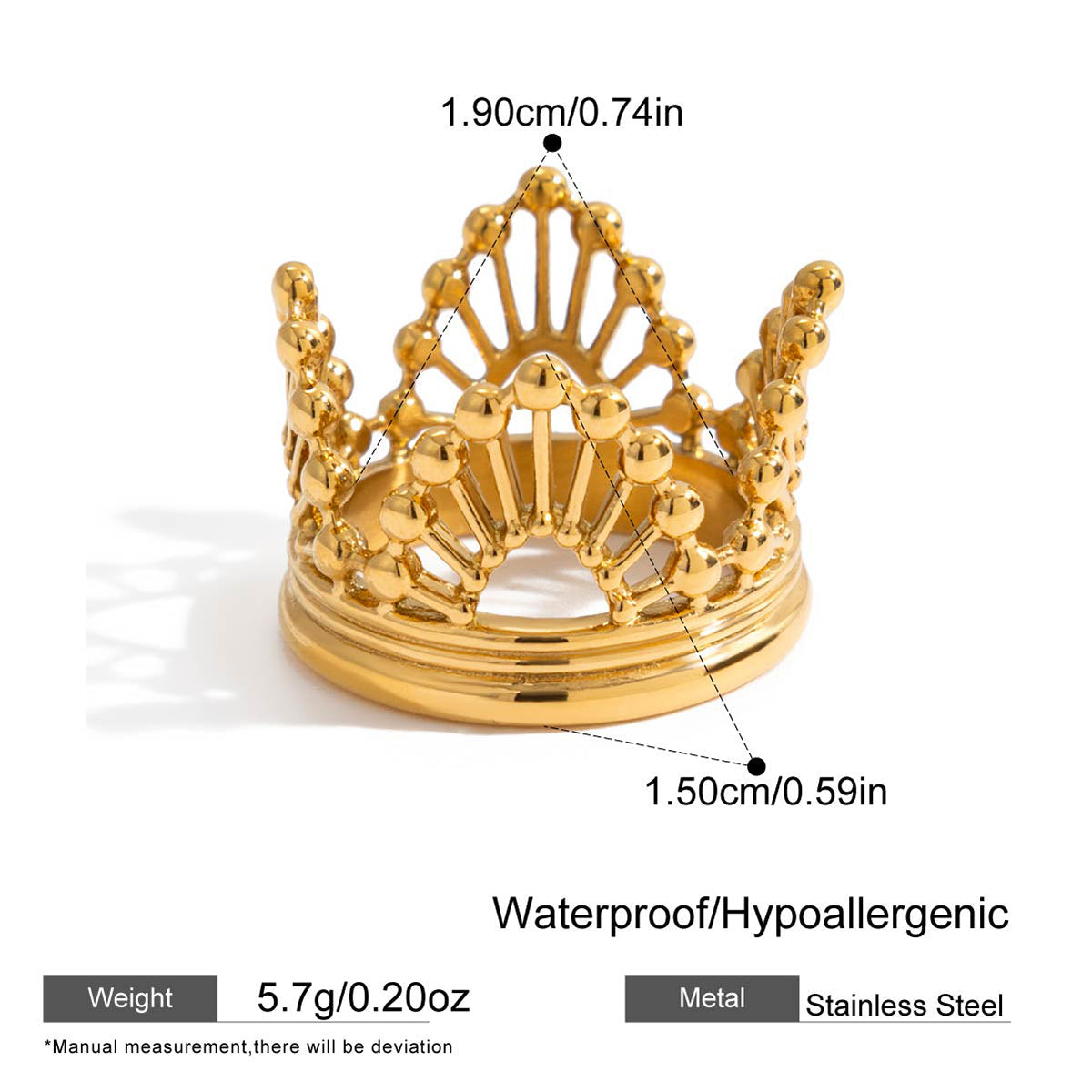 Regal Crown Statement Ring