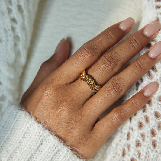 Textured Crown Band Ring