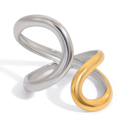 Eclipse Two-Tone Abstract Ring