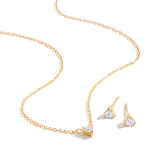Amour Heart-Cut Crystal Set Necklace