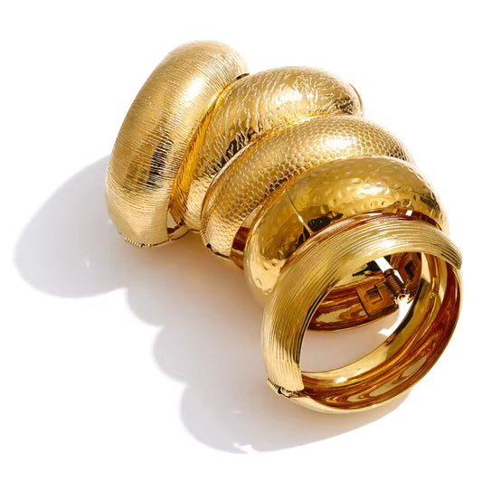 The Solstice Hammered Hinged Bangle