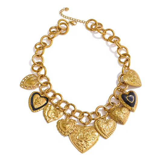 Sacred Heart Vintage-Inspired Charm Necklace