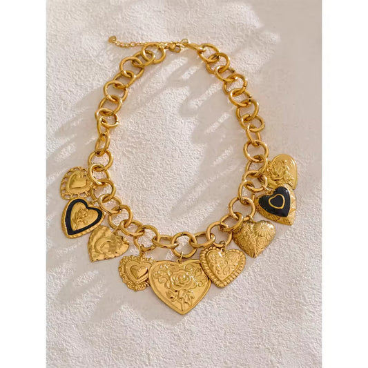 Sacred Heart Vintage-Inspired Charm Necklace
