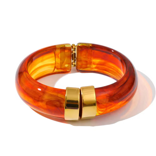 The Amber Horizon Hinged Bangle