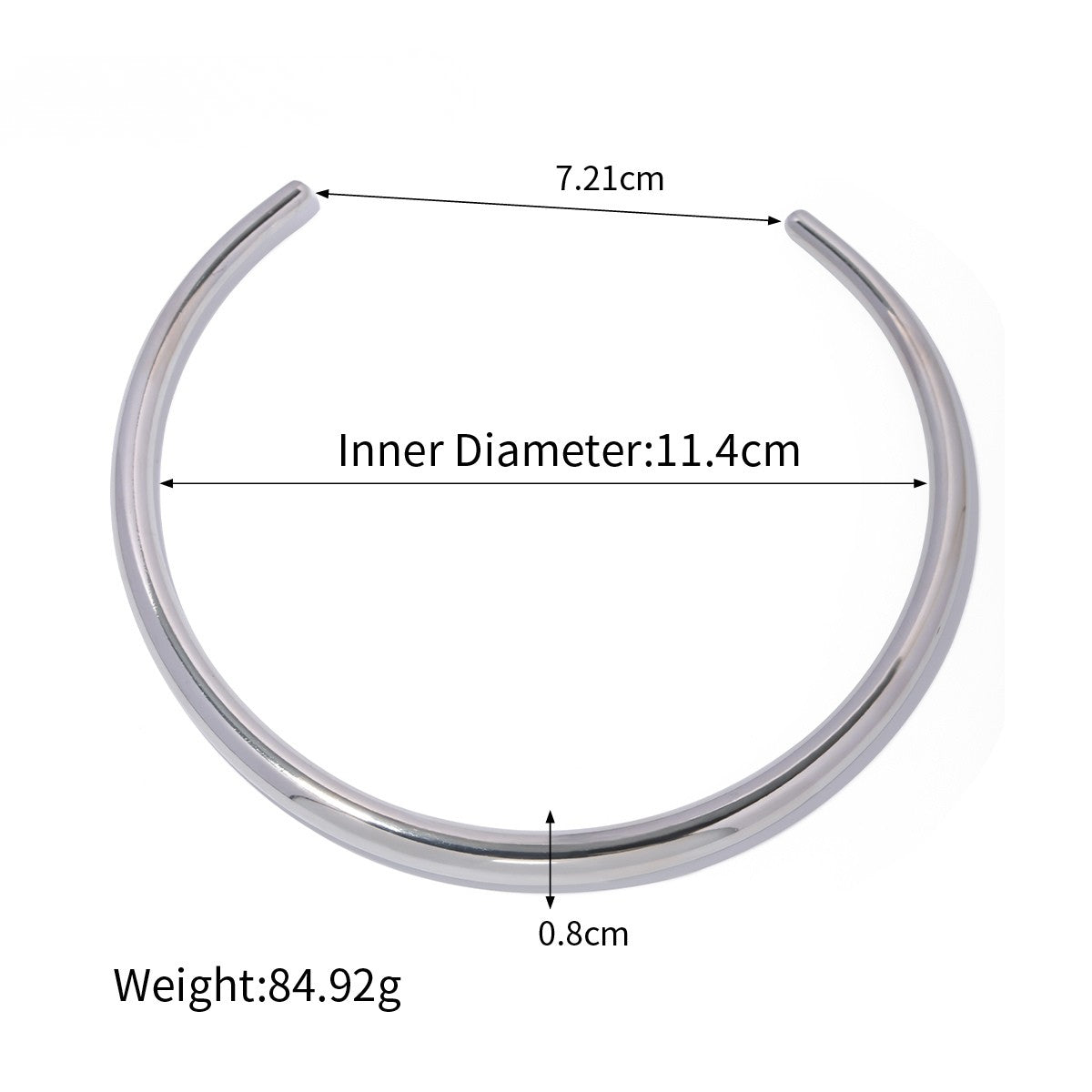 Sleek Silver Torque Necklace