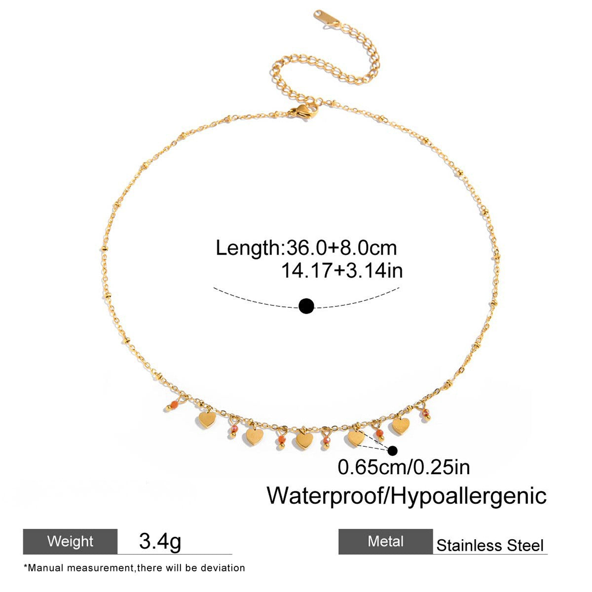 Mini Heart Charm Choker Necklace