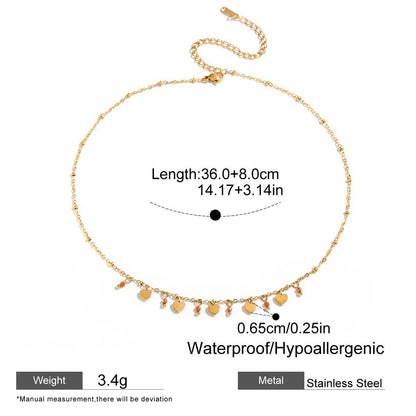 Mini Heart Charm Choker Necklace
