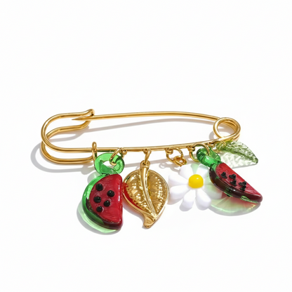 The Picnic Charm Safety Pin Brooch