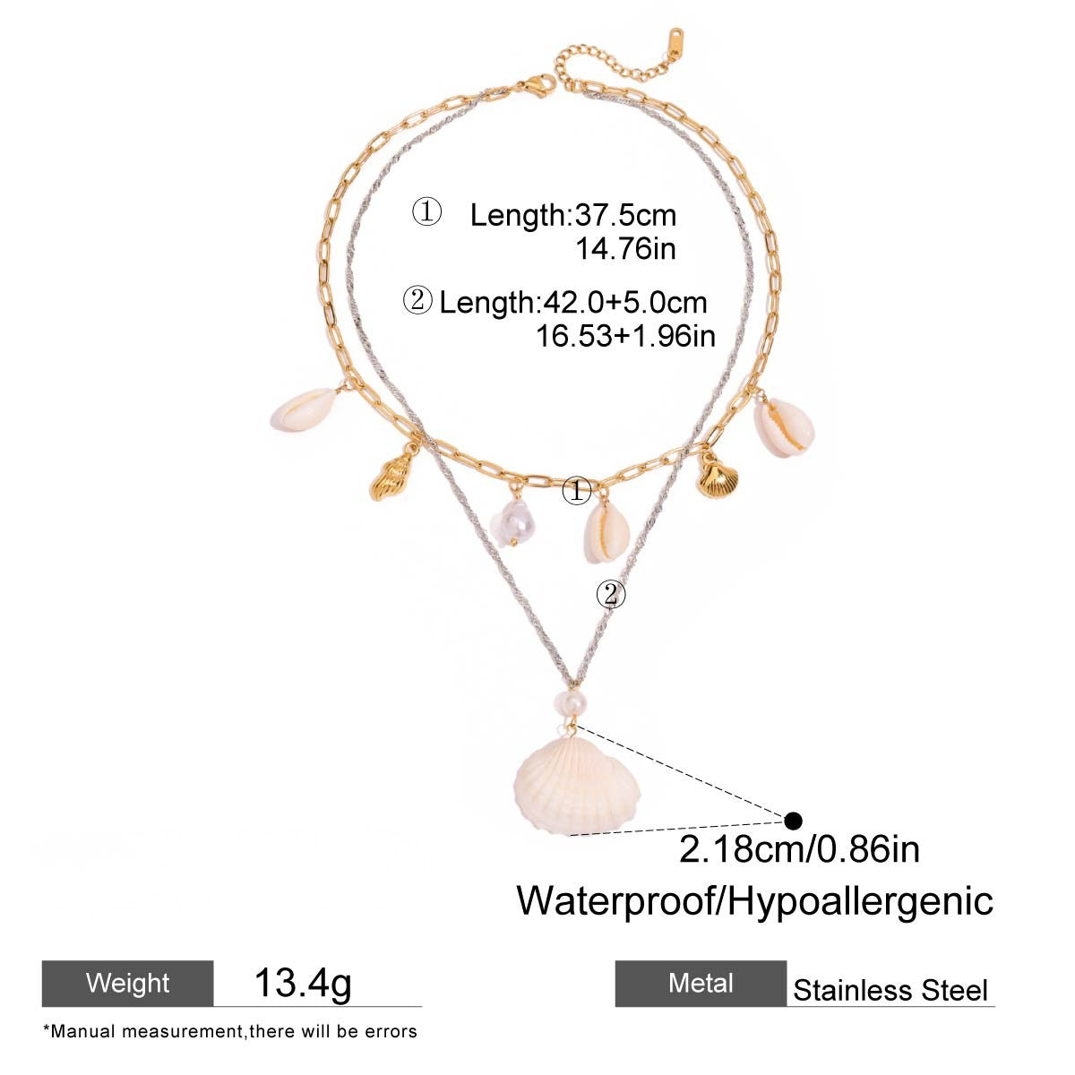 Layered Shell Charm Necklace