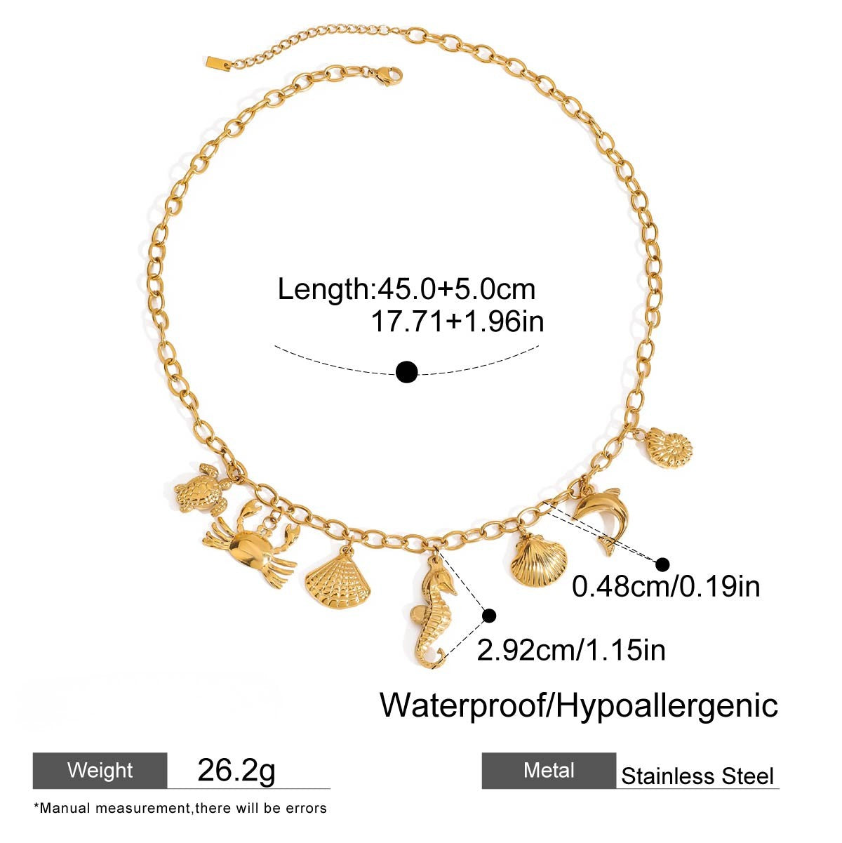 Ocean Charms Gold Necklace