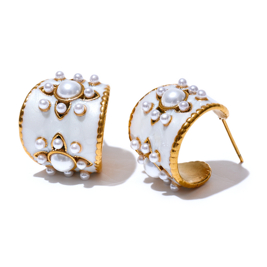 The Argent Petal Hoops