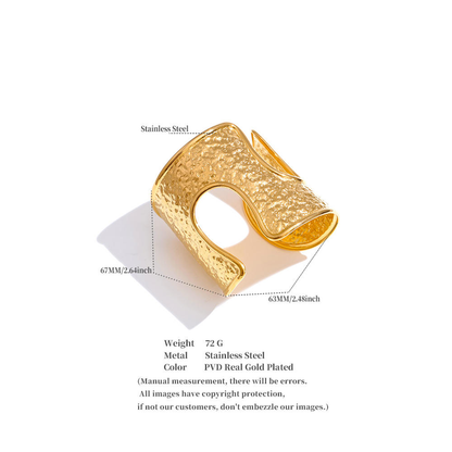 Textured Gold Cuff Ring