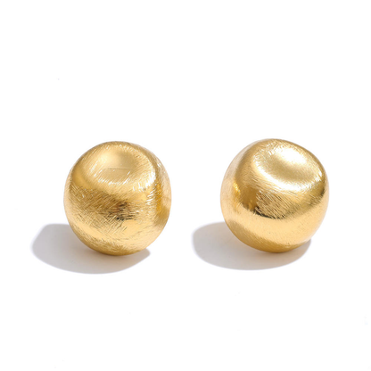 Brushed Dome Stud Earrings – Gold Finish