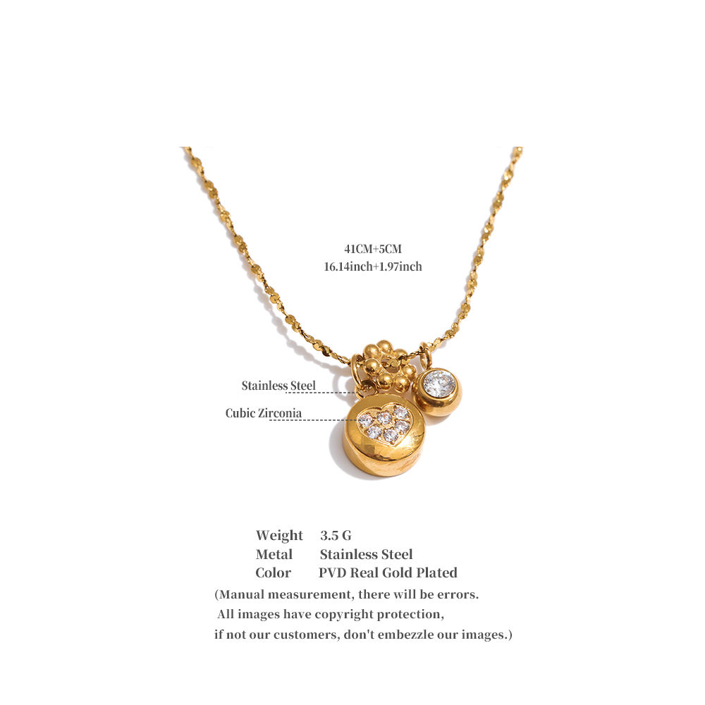 Celeste Heart Charm Necklace