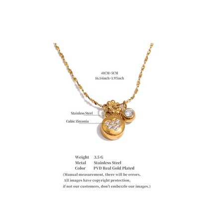 Celeste Heart Charm Necklace
