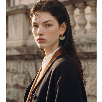 Azure Aura Enamel Earrings