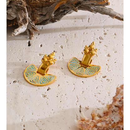 Azure Aura Enamel Earrings